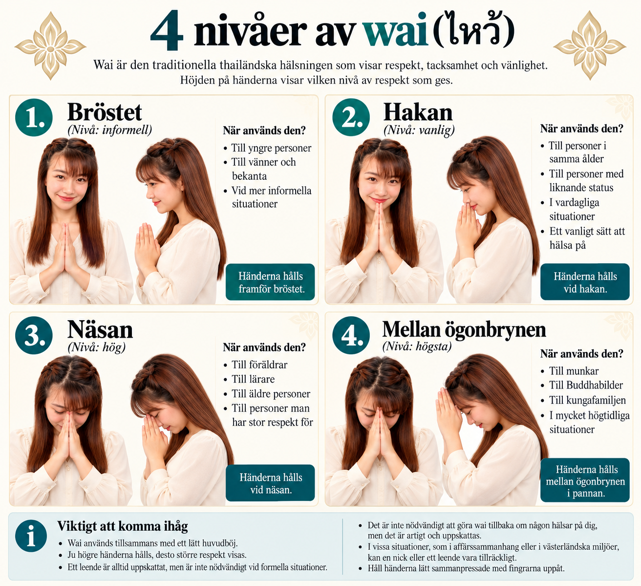 Infografik över de fyra nivåerna av wai.